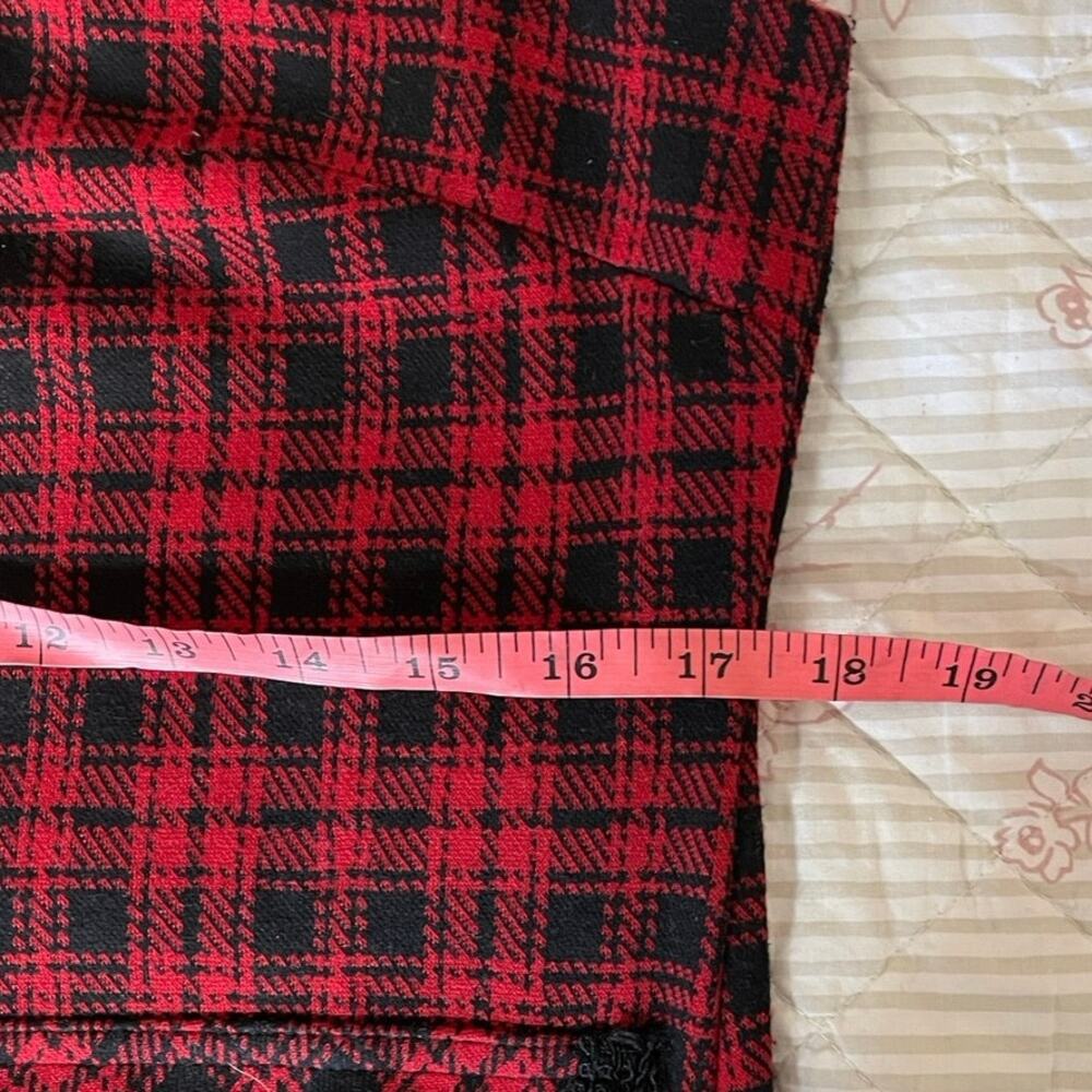 Tommy Hilfiger Women 10 Red Black Tartan Plaid Jumper Dress Preppy Dark Academia - Picture 9 of 13